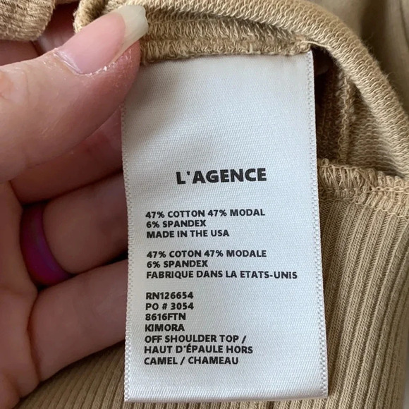 NWT L’Agence Kimora off the shoulder top sz xxs - Picture 8 of 9